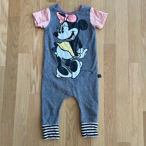 Disney Minnie Mouse Gray and Pink Bodysuit